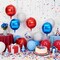 6Pcs Red Blue White Round Foil Balloons,Giant 4D Round Ball Balloons,22 Inch Metallic Black Gold Balloon for Independence Day Patriotic Party Memorial Day Birthday Decorations